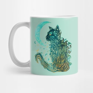 Cat Moon Dreaming (Turquoise Edition) Mug